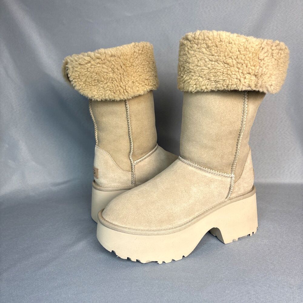 New UGG Classic Tall 8 New Heights Cuffable Suede Platform Sand Boots SOLD OUT!
